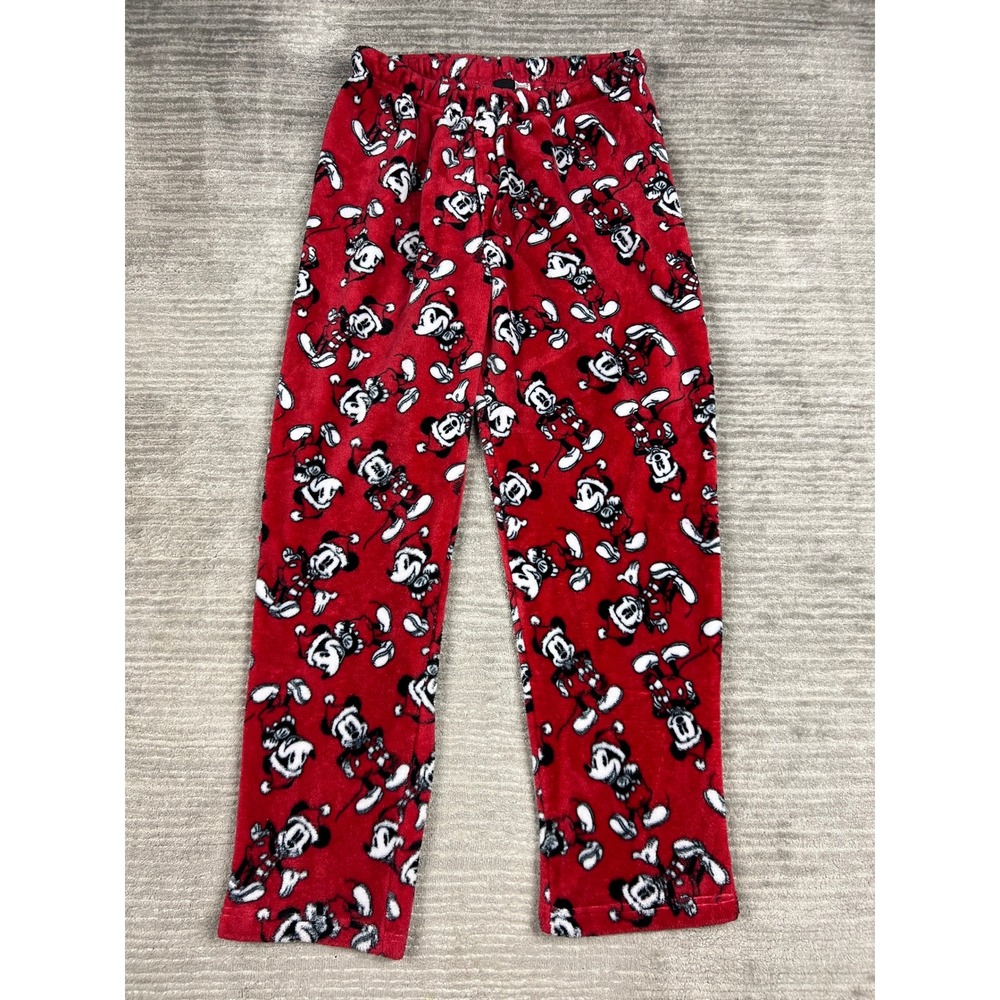Disney Pajama Pants Unisex XL Santa Mickey Mouse Fleece Holiday Lounge Bottomsβ